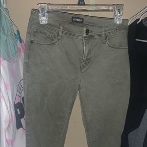 Size 2 olive green express skinny jeans